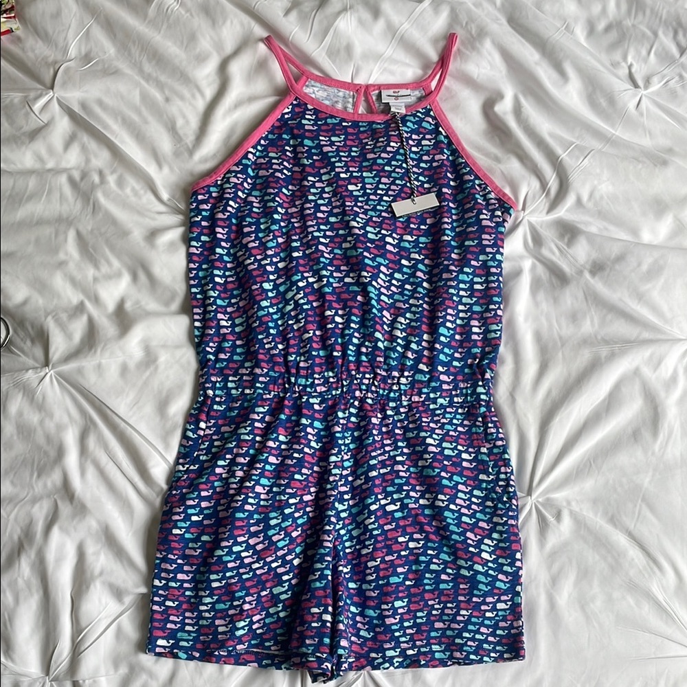 Vineyard Vines Blue and Pink Jumpsuit with Playful Pattern